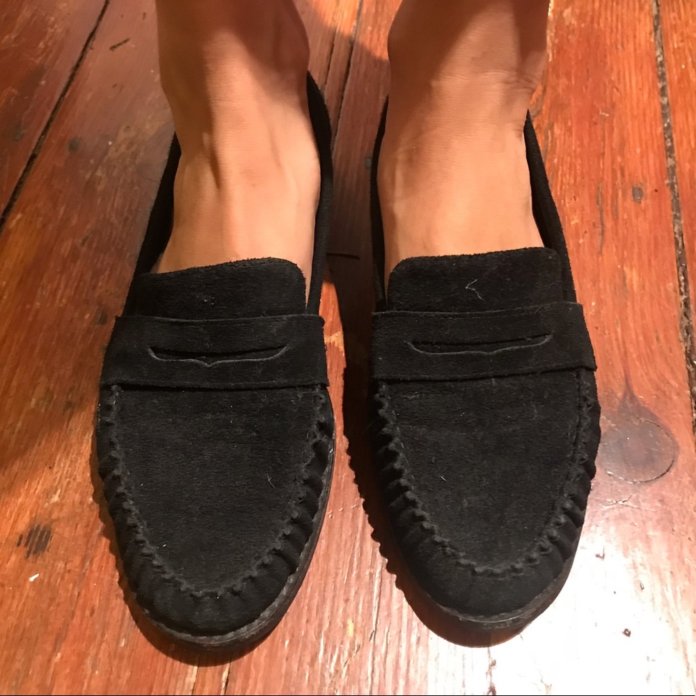 Jeffrey Campbell Suede Ledger Loafers size 8